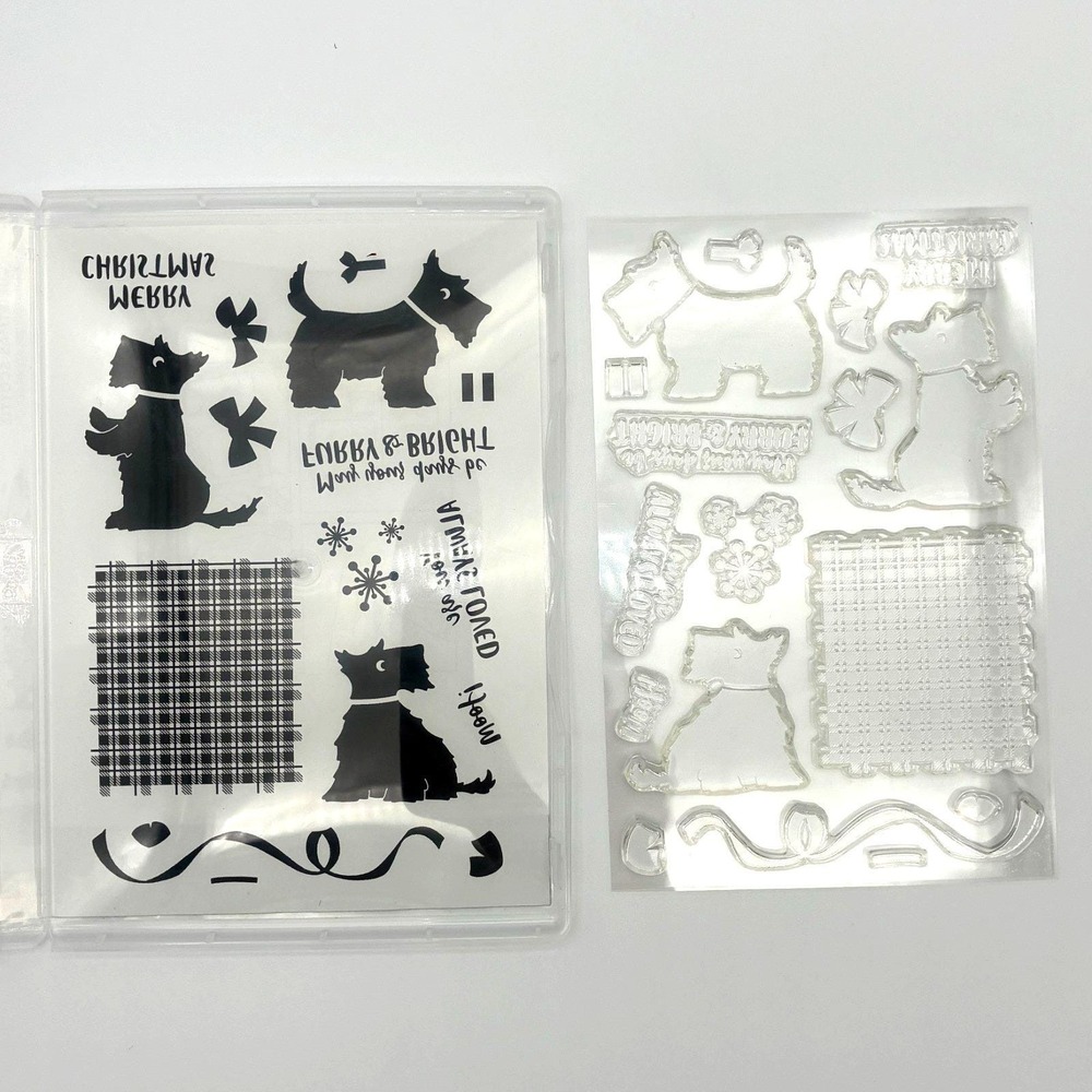 Stampin Up Christmas Scottie Stamp Set and Scottie Dog Paper Punch Bow - Picture 2 of 11